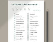 Kids Scavenger Hunt | Outdoors Scavenger Hunt | Games For Kids | Nature Scavenger Hunt | Printable Games For Kids | Canva Template