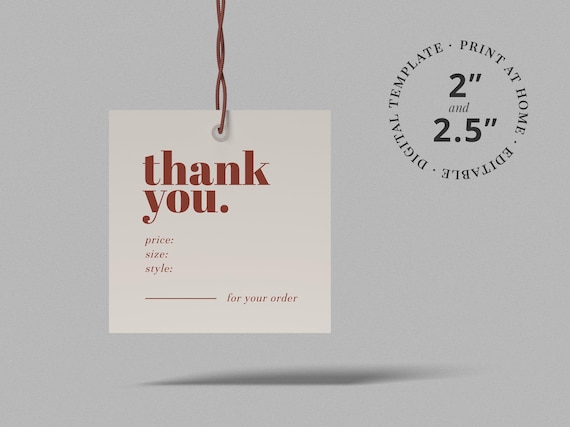 Business Thank You Price Tag Hang Tag Terracotta