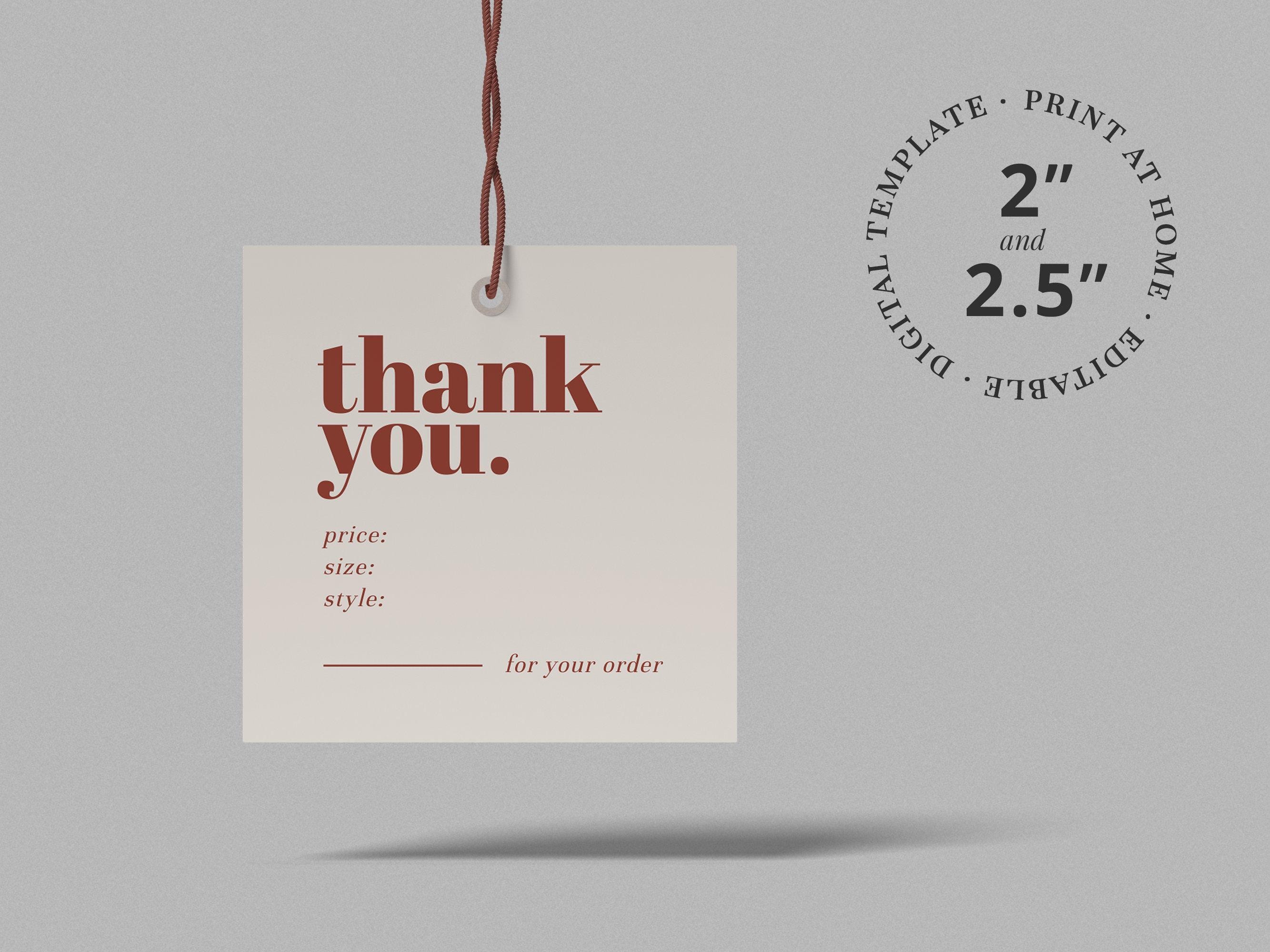 Business Thank You Price Tag Hang Tag Terracotta
