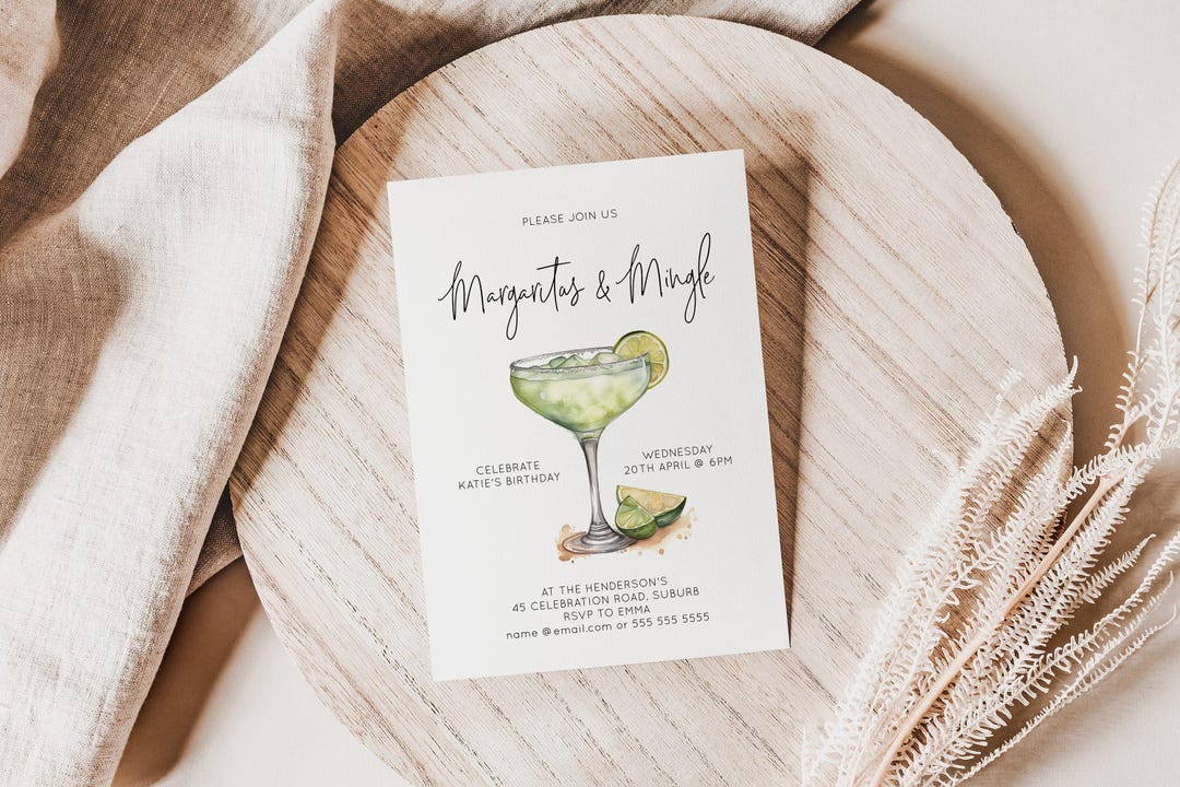 Margarita Invitation | Margarita Party | Bachelorette Party | Adult Birthday Invitation Template | Birthday Invitations For Adults Templates