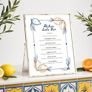 Italian Soda Bar Menu, Italian Soda Bar Sign, Italian Soda Bar Sign, Dirty Soda Bar Menu, Signature Drink Template, Printable Sign