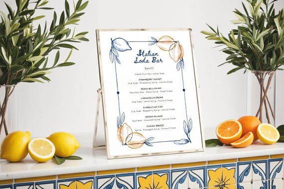 Italian Soda Bar Menu, Italian Soda Bar Sign, Italian Soda Bar Sign, Dirty Soda Bar Menu, Signature Drink Template, Printable Sign