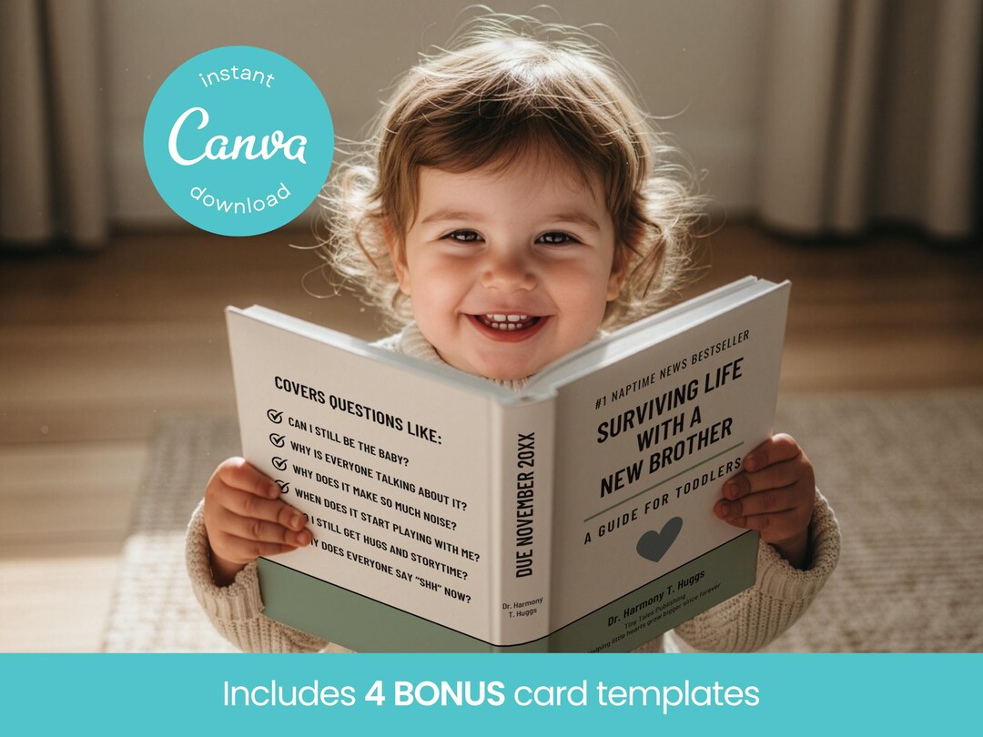 Sibling Pregnancy Announcement Photos Book Themed Pregnancy Announcement Second Baby Announcement 2nd Baby Announcement Ideas Printable