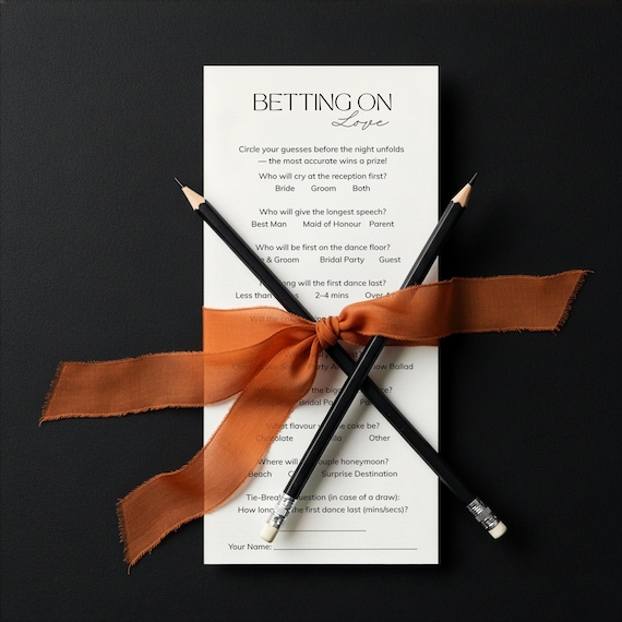Betting On Love Wedding Game, Place Your Bets Reception Activity, Editable Canva Template, Wedding Guest Activity Card