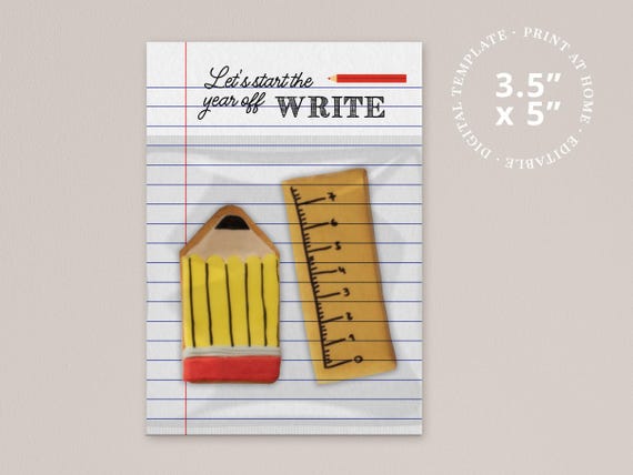 Printable, Editable Teacher Appreciation Let's Start The Year Off Write Card Backer