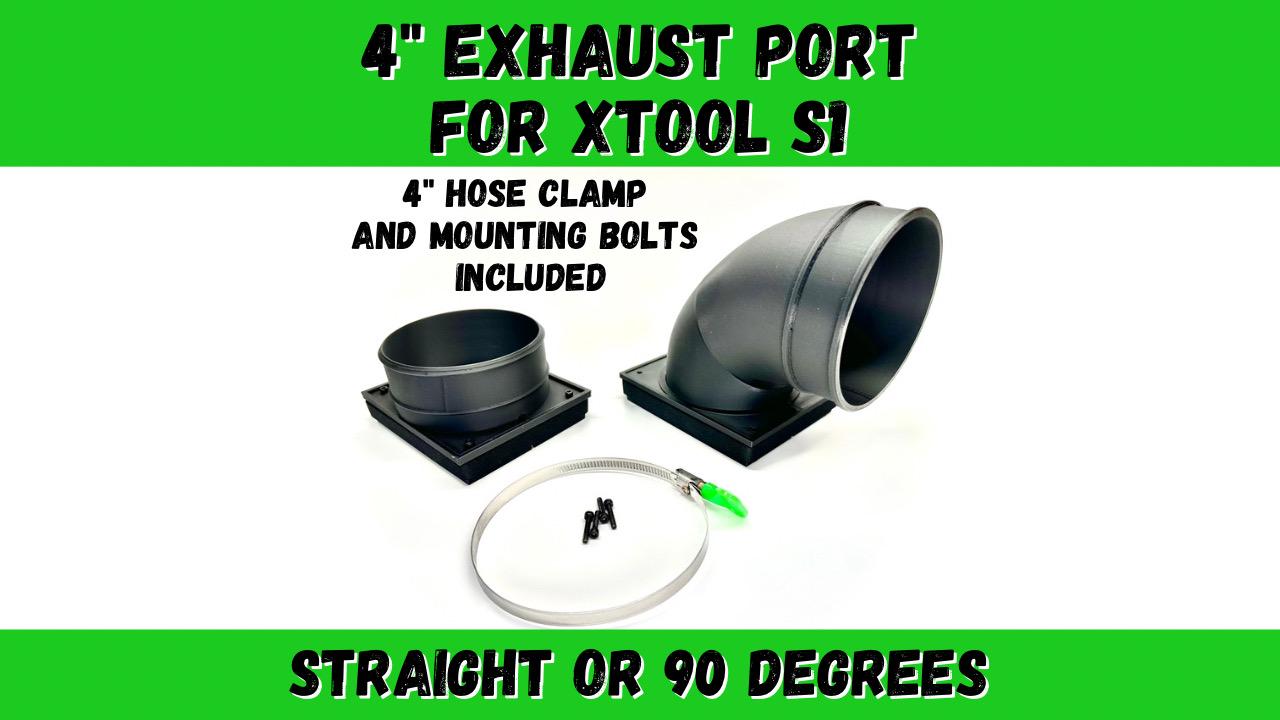 4 Inch Exhaust Port for Xtool S1 Laser Engraver; 90-degree or Straight ...