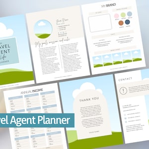 Travel Agent Brand Bundle, Planner, Intake Forms, Digital Business Cards, Editable, Instant Download, Printable, Template, Canva TABBT01 image 4