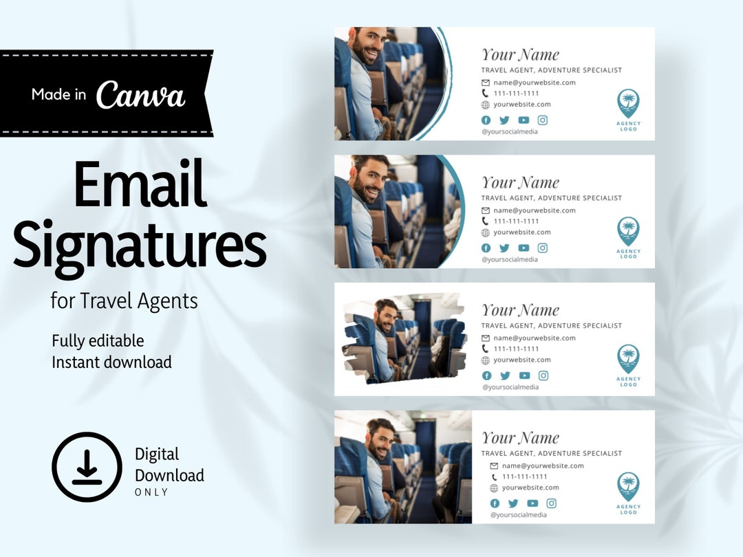 Email Signature Template for Travel Agents or Any Business Etsy