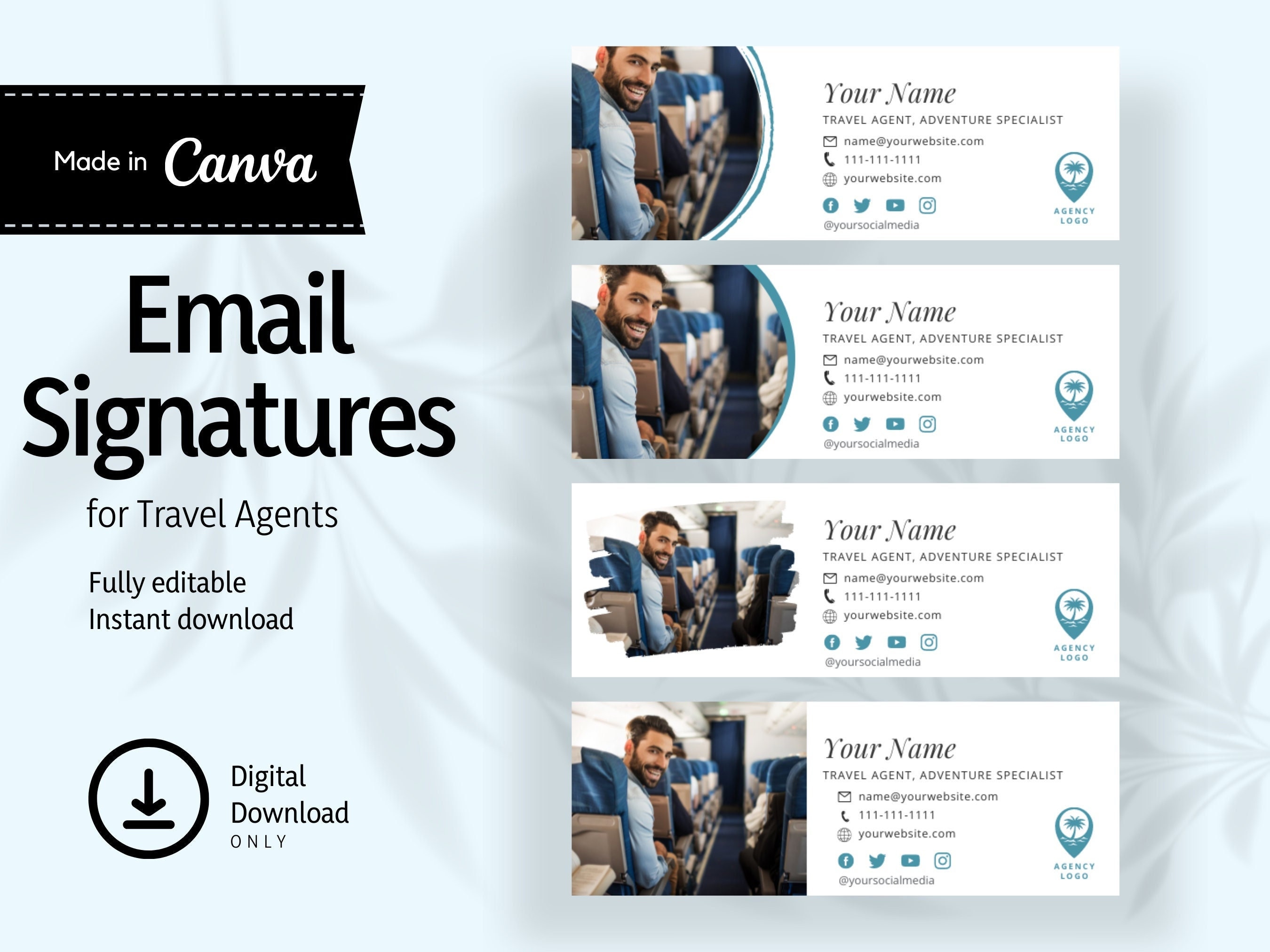 Email Signature Template for Travel Agents or Any Business Etsy