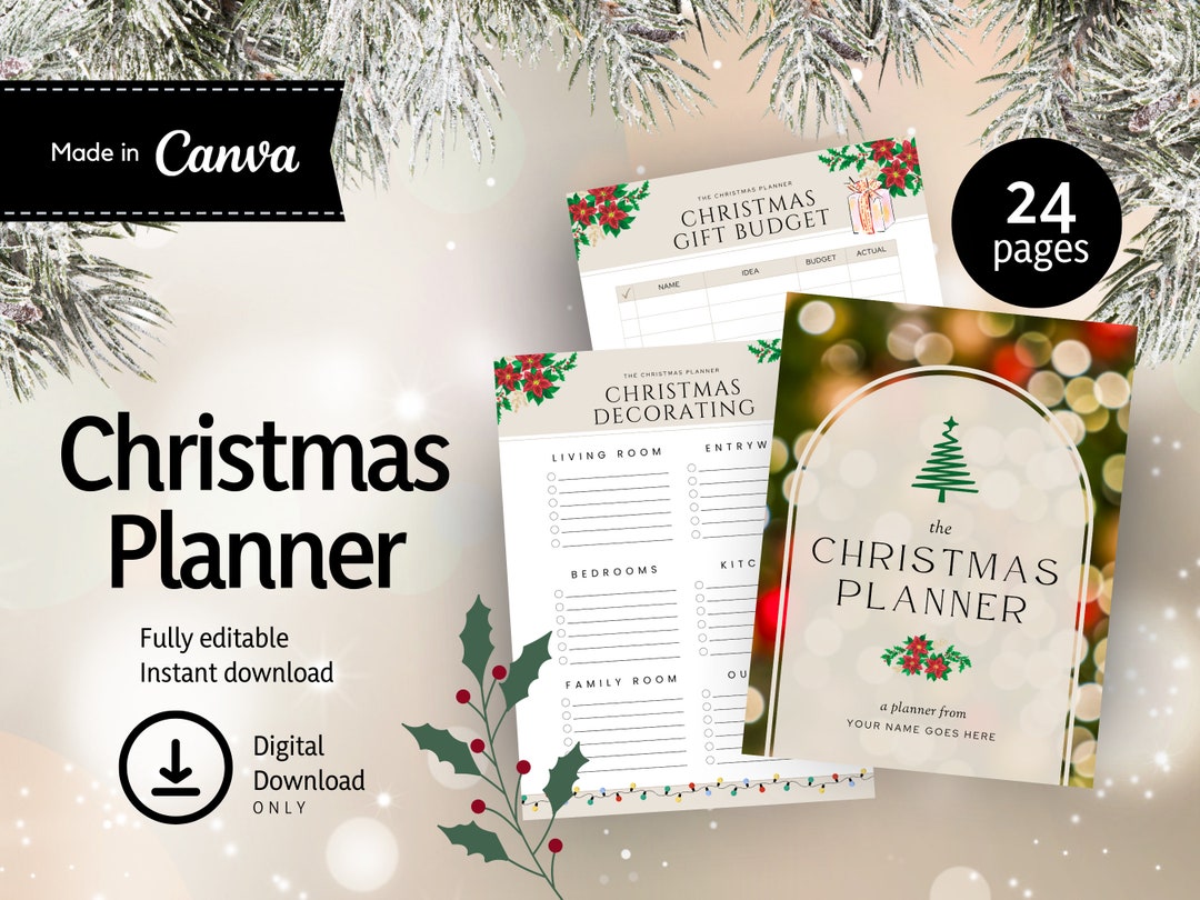 Christmas Planner Template Instant Download, Editable, Printable, DIY