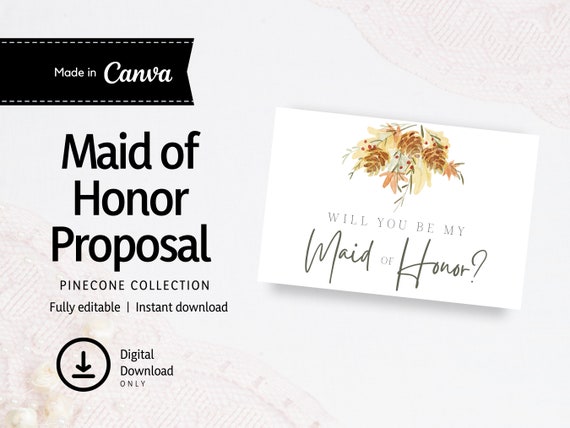 Maid of Honor Proposal Instant Download Printable Canva - Etsy