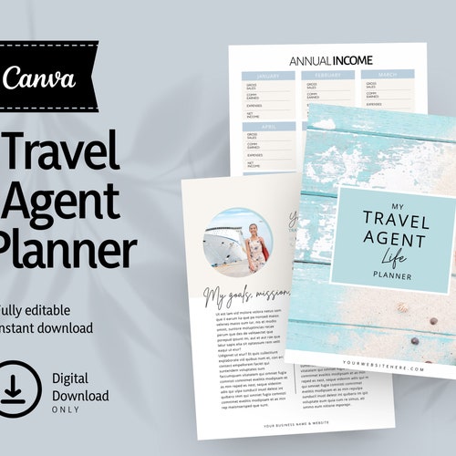 Travel Agent Planner Editable INSTANT DOWNLOAD Printable Etsy