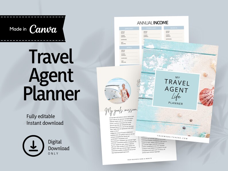 Travel Agent Planner Editable INSTANT DOWNLOAD Printable Etsy