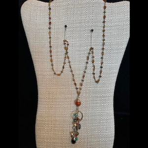 Delicately-Crafted Necklace Made w/ Natural Semiprecious Stones, Stone necklace, multicolored necklace, pendant necklace, layering necklace