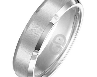 Stainless Steel 2 Color Screw Comfort Fit Half-Round Band Ring
