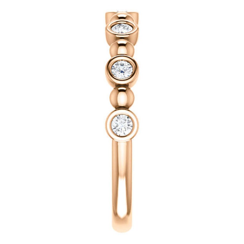 14K Rose Gold 0.25CT Diamond Accented Wedding Engagement Anniversary Bridal Band Ring Sizes 4 to 9