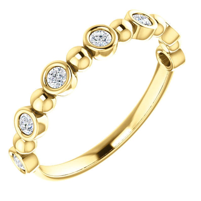 14K Rose Gold 0.25CT Diamond Accented Wedding Engagement Anniversary Bridal Band Ring Sizes 4 to 9