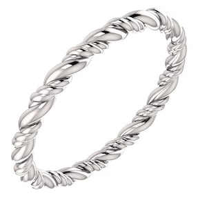 14K White Gold Rope Eternity Twisted Wedding Engagement Anniversary Bridal Band Ring Sizes 4 to 8