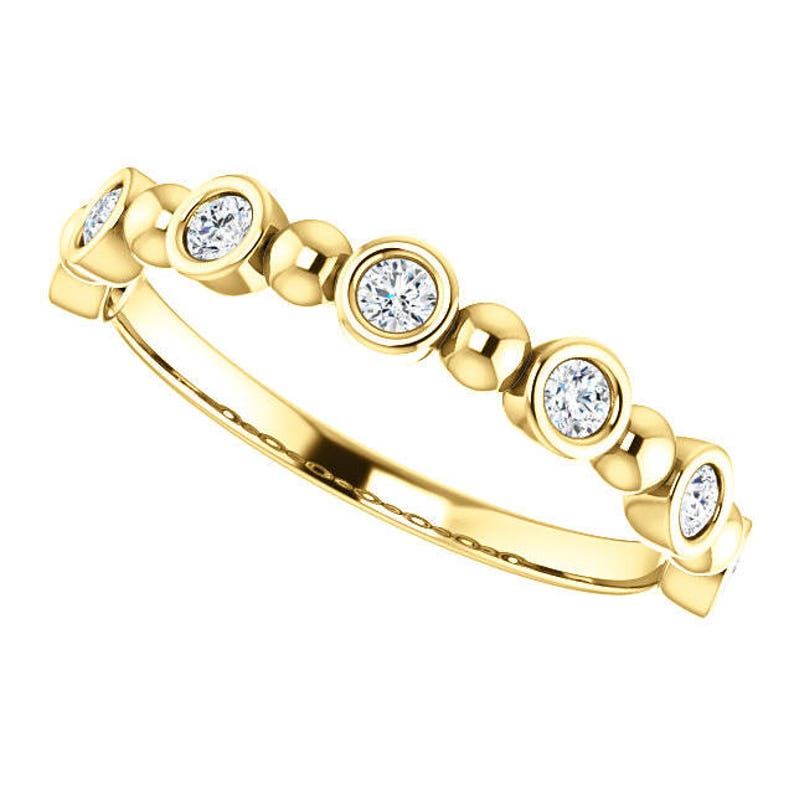 14K Rose Gold 0.25CT Diamond Accented Wedding Engagement Anniversary Bridal Band Ring Sizes 4 to 9