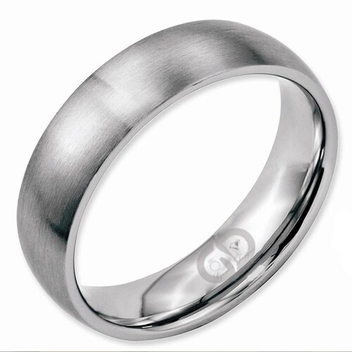 Finition à la main en acier inoxydable Brossée 6mm Demi-ronde Comfort Fit Wedding Band Tailles 5 - 13 Y compris les demi-tailles