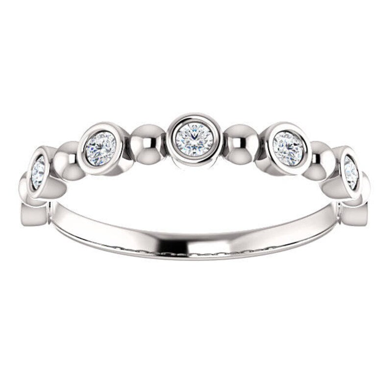 14K Rose Gold 0.25CT Diamond Accented Wedding Engagement Anniversary Bridal Band Ring Sizes 4 to 9
