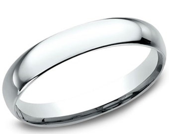 Stainless Steel Hand Finish High Polished Shiny 3mm Half Round Comfort Fit Wedding Band Ring Sizes 4.5 - 12 Including Half Sizes
