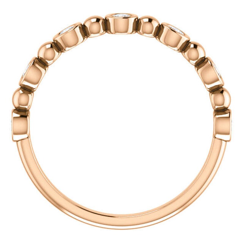 14K Rose Gold 0.25CT Diamond Accented Wedding Engagement Anniversary Bridal Band Ring Sizes 4 to 9