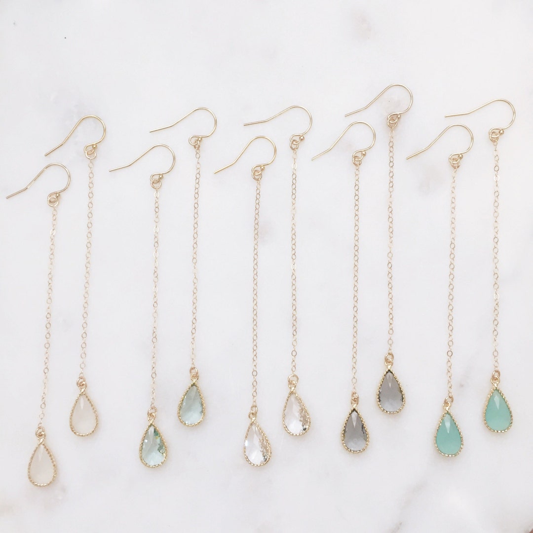 JEN Long Gold Chain Earrings Long Dangle Earrings Long Etsy