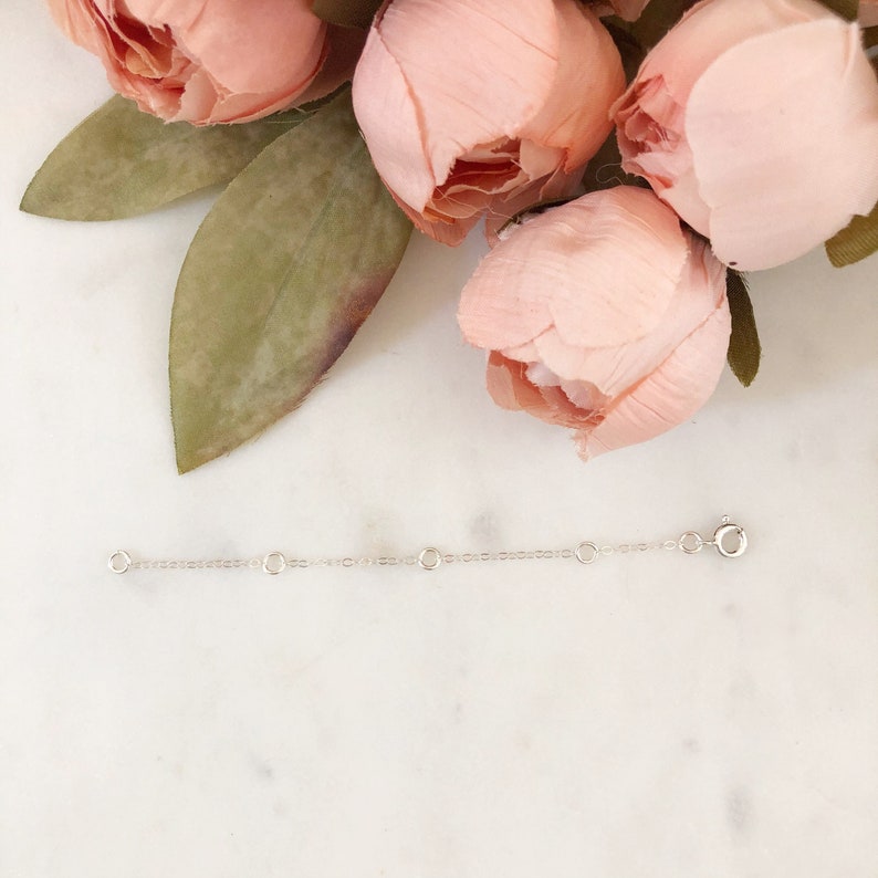 1-12 Inch Sterling Silver Plated Necklace Extender Chain With Spring Ring Clasp - 4mm Wide 11 thumbnail image
