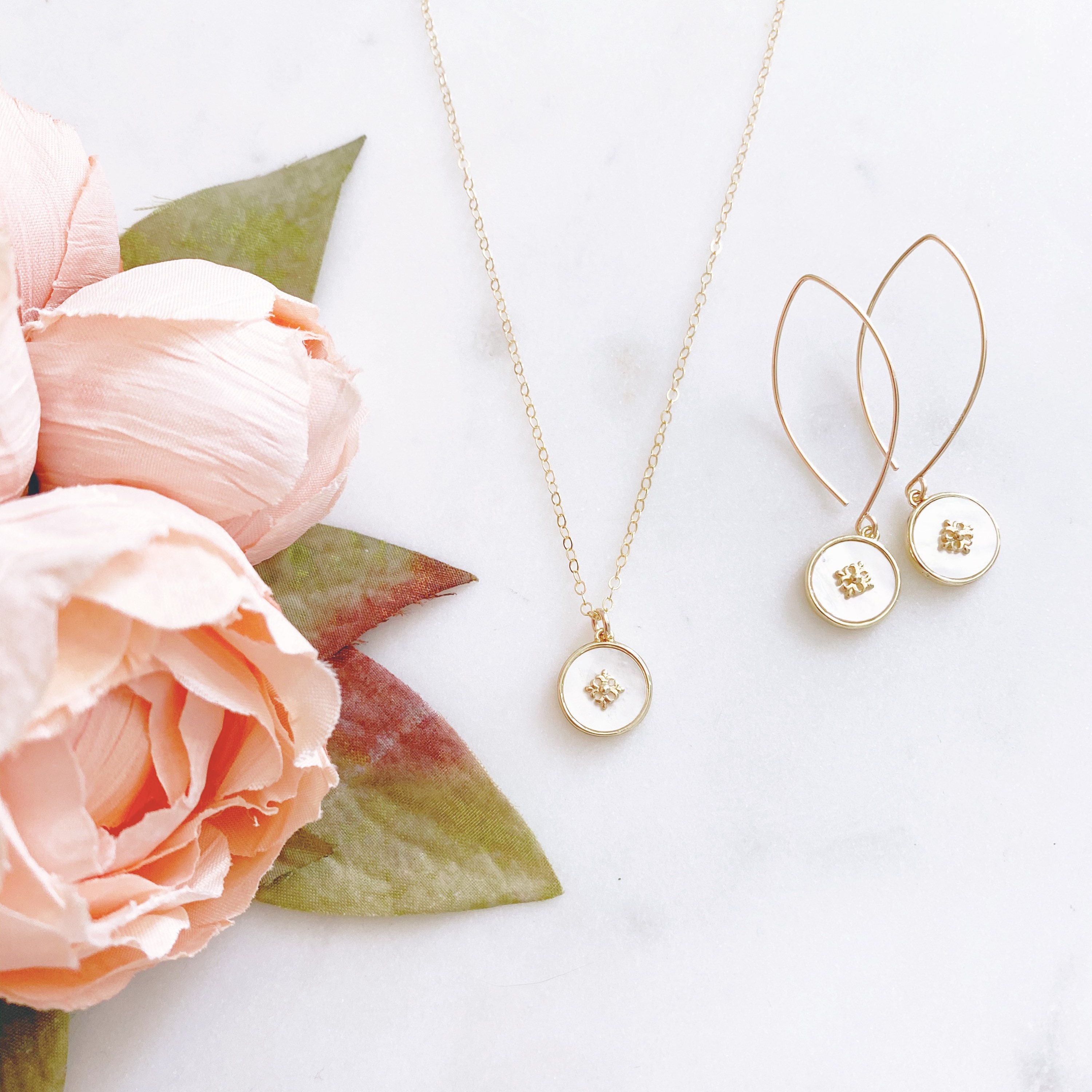 Mother of Pearl Earrings Fleur De Lis Earrings Disc | Etsy