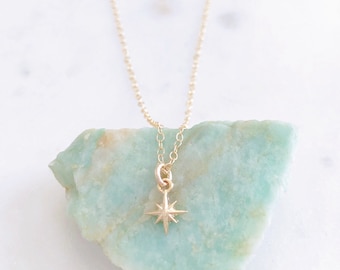 North Star Necklace, Star Necklace, Gold Star Necklace, Tiny Necklace, Celestial Jewelry, Starburst Necklace, Minimalist Necklace, Dainty