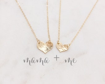 Mother Daughter Necklace, Heart Necklace, Mom Necklace, Mothers Day Gift from Daughter