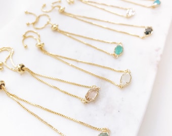 CORA | Bolo Bracelet | Gold Bolo Bracelet | Dainty Bolo Bracelet | Dainty Adjustable Bracelet | Stone Bracelet | Dainty Gold Bolo Bracelet