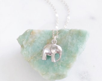 Elephant Necklace, Silver Elephant Necklace, Elephant Gifts, Charm Necklace, Sterling Silver Necklace, Gift For Her, Minimalist Necklace