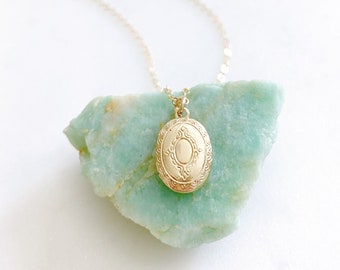 Gold Locket Necklace, Locket Necklace for Photo, College Graduation Gift for Her, ADA
