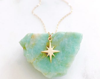 North Star Necklace, Celestial Jewelry, Dainty Gold Necklace, Best Friend Birthday Gifts, Capri