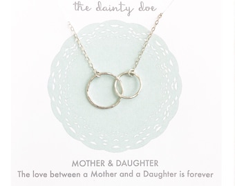 Mother Daughter Necklace, Mom Necklace, Mom Gift, Gift For Mom, New Mom Gift, Dainty Necklace, Sterling Silver Necklace, Minimalist Necklace