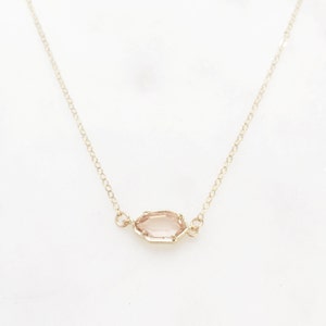 CORA Dainty Gold Stone Necklace Glass Stone Necklace Tiny Stone Necklace Dainty Gold Necklace Gold Fill Necklace image 3