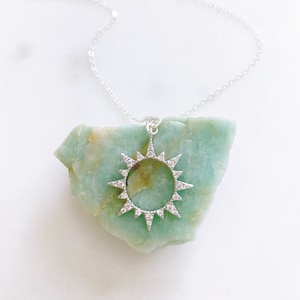 Sun Necklace, Sunburst Necklace, Dainty Silver Necklace, Best Friend Gifts, Birthday Gifts for Her, SUNNY