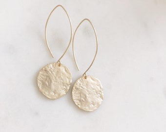 Gold Coin Earrings, Disc Earrings, Best Friend Birthday Gifts, JUNIE