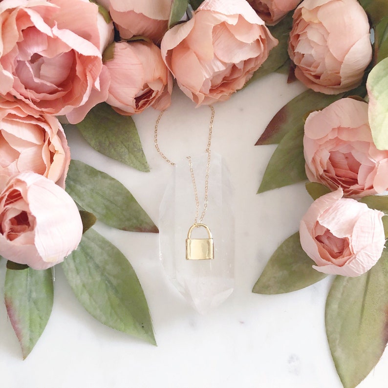 Padlock Necklace Lock Necklace Dainty Gold Necklace Best Etsy