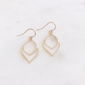 KINSLEY | Gold Boho Earrings | Dainty Gold Dangle Earrings | Gold Marquise Earrings | Gold Moroccan Earrings | Dainty Gold Bohemian Earrings