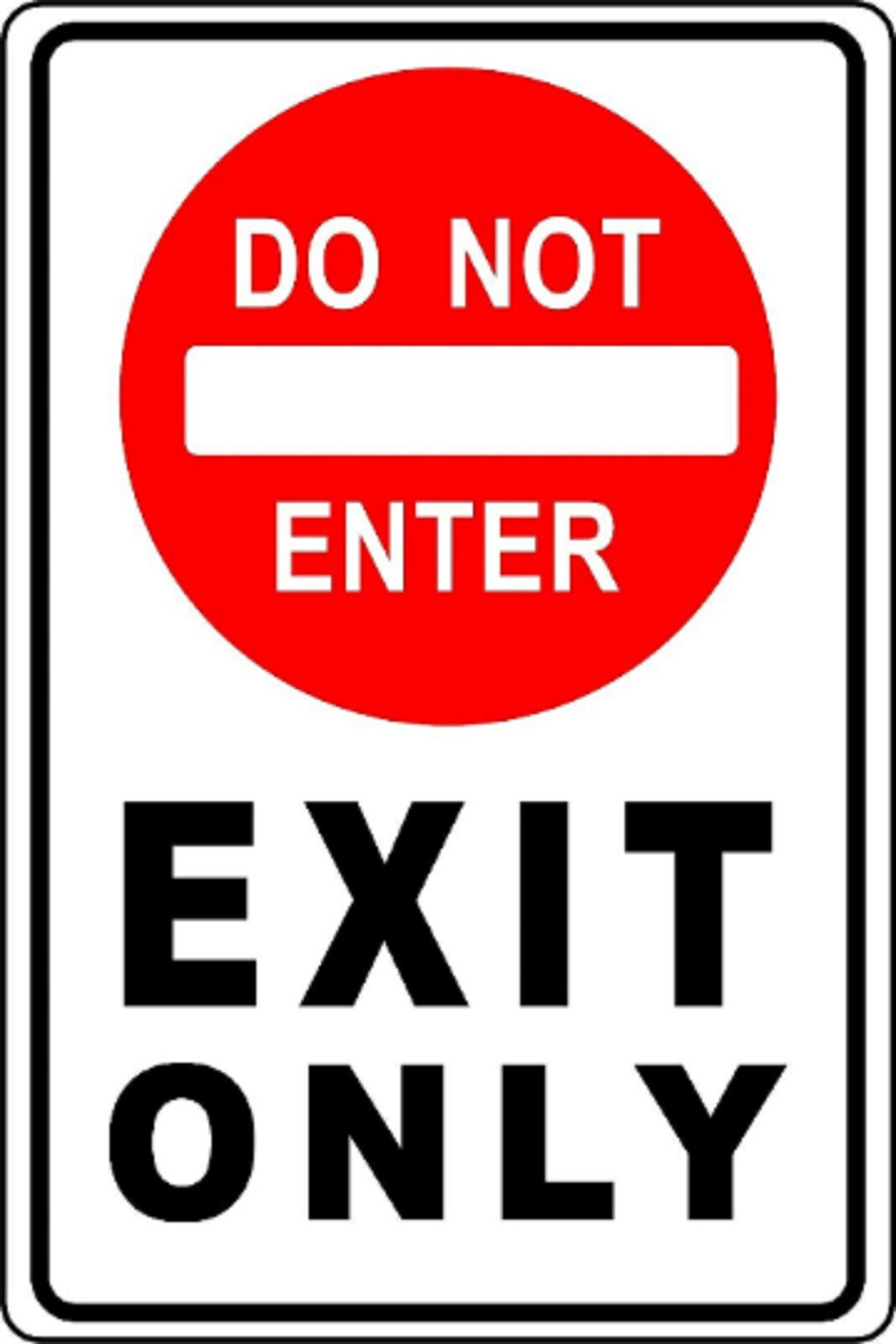Exit Only Do Not Enter Aluminum 8 X 12 Sign - Etsy Finland