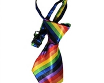 PETS NECK TIE Gay pride for dog or cat rainbow tie