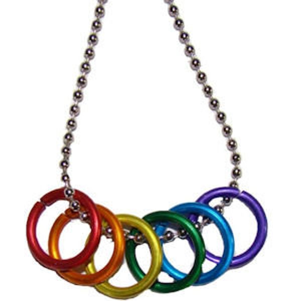 gay pride necklace rainbow pride beaded jump ring necklace lgbtq pride necklace