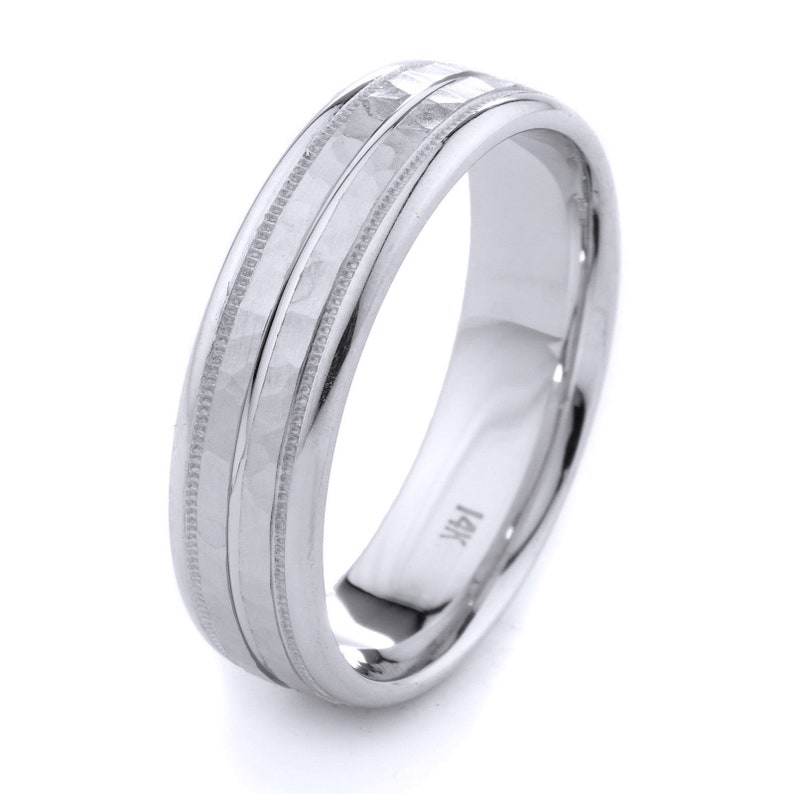 Women Men 14k solid Gold Wedding Band Ring Engagement 6mm Wide free engraving inside