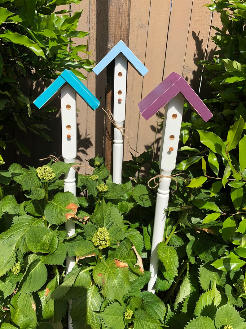 Birdhouse Garden Stakes Yard Art Garden Decor Bird House Etsy
