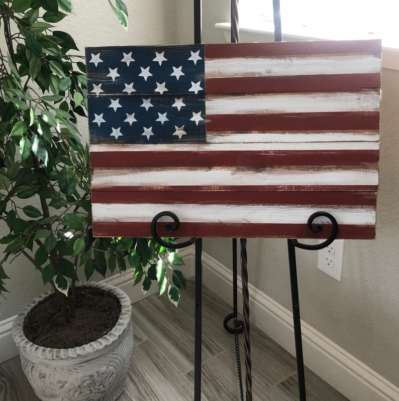 American Flag Outdoor Decor Americana Red White and Blue Etsy