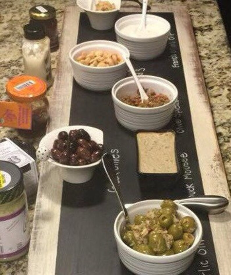 Chalkboard Serving Tray Charcuterie Board Wine and Cheese Etsy