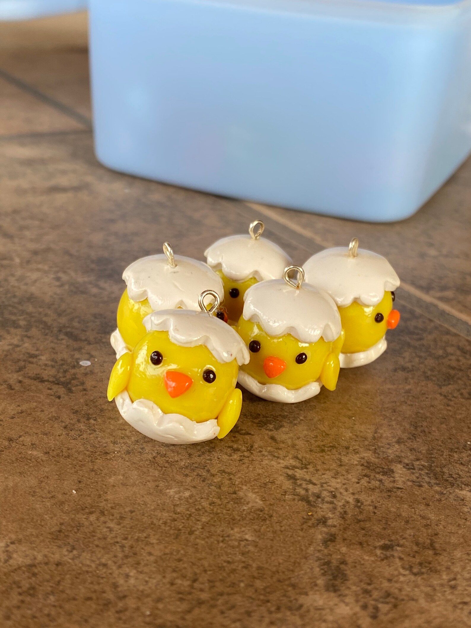 Hatching Chick Charms Polymer Clay Baby Chick in Egg Stitch Etsy